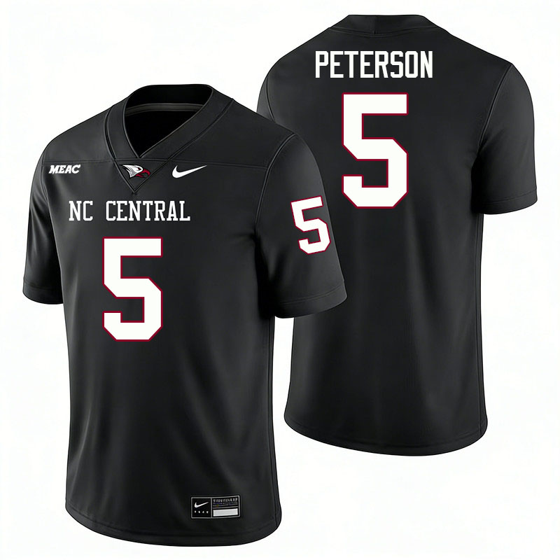 North Carolina Central Eagles #5 Chance Peterson College Football Jerseys,Uniforms Stitched-Black